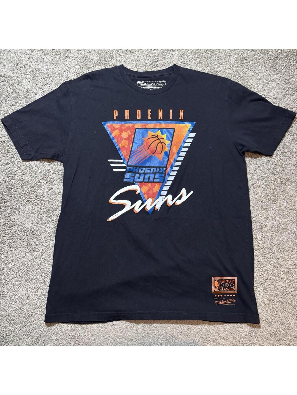 Phoenix Suns Mitchell & Ness Shirt XL Black Hardwood Classics Retro Logo NBA